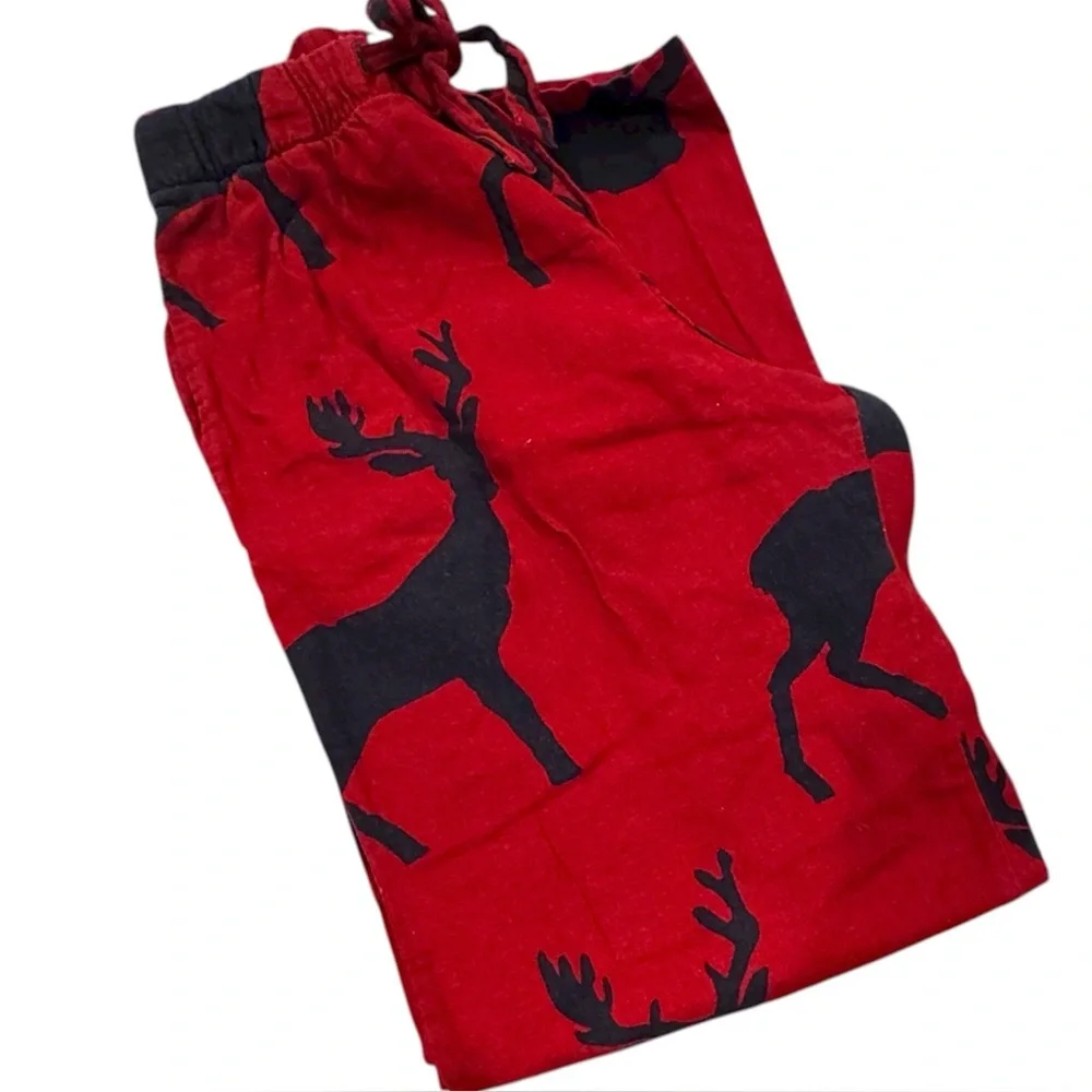 Old Navy Christmas Buck Cotton Flannel Pajama Pants w/Pockets Button Fly